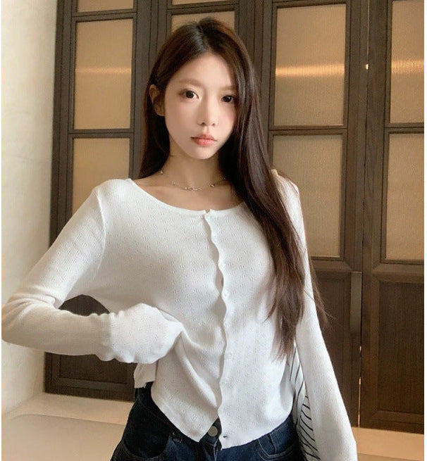 Womens Pure Cotton Knitted Cardigan