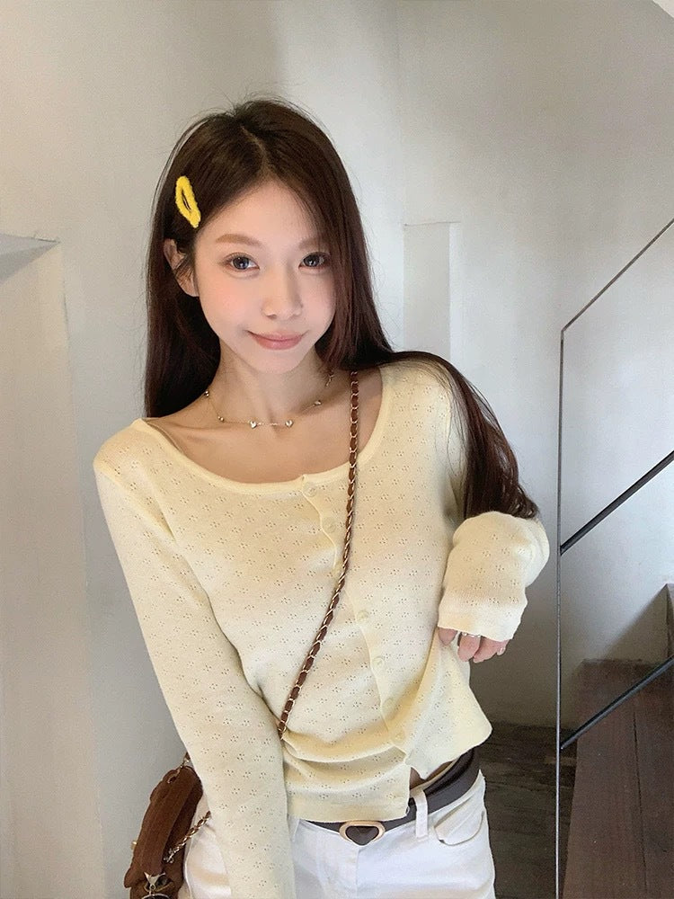 Womens Pure Cotton Knitted Cardigan