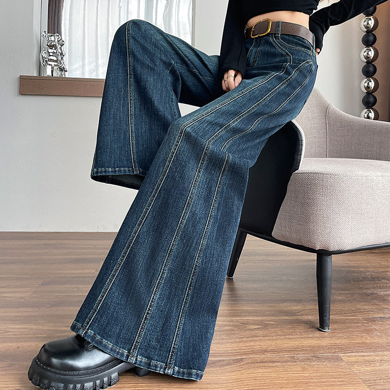 Fashionable Relaxed-fit Figure-flattering Wide-leg Flare Pants