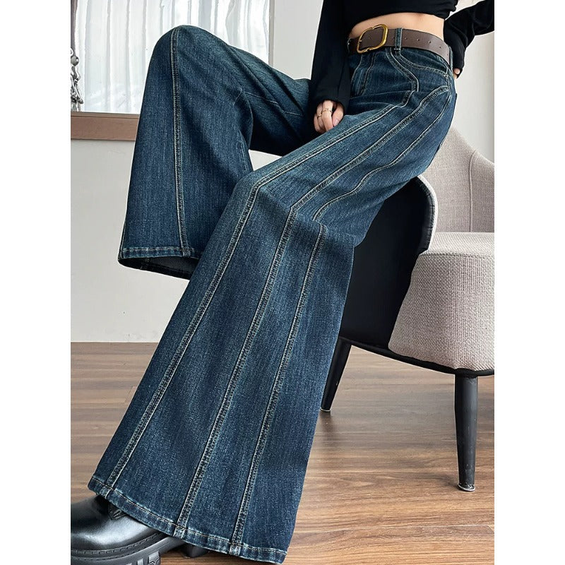 Fashionable Relaxed-fit Figure-flattering Wide-leg Flare Pants