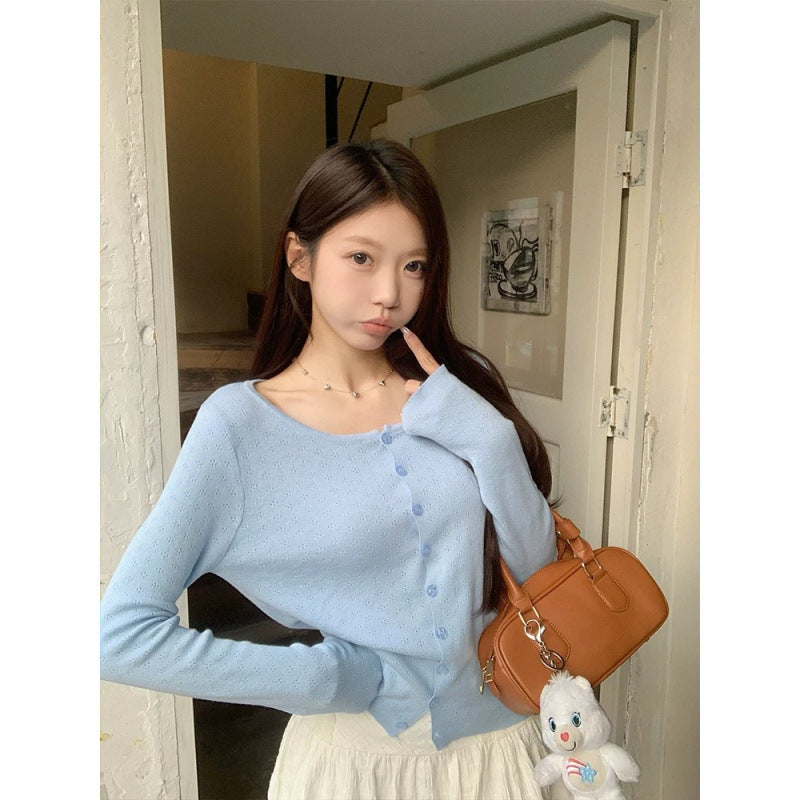 Womens Pure Cotton Knitted Cardigan
